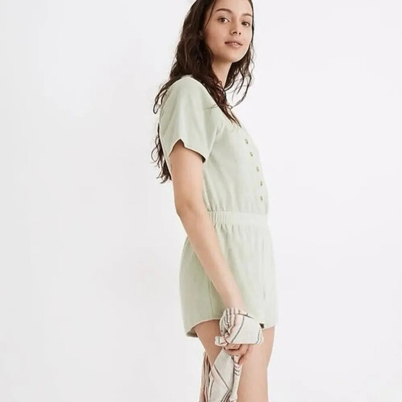 MWL MADEWELL Retroterry Baseball Romper Size Small Mint Green - Picture 9 of 10